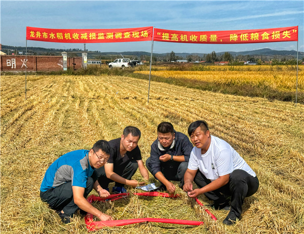 龍井市農(nóng)機(jī)總站開展水稻機(jī)收減損監(jiān)測調(diào)查活動(dòng)